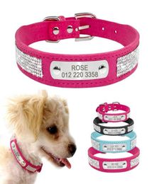 Personalized Dog Collar Leather Dog Puppy Collars With Customized Name Tag Adjustable Cat Collar For Small Medium Dogs Cats2952319