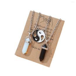 Chains Selling Yin And Yang Stitching Alloy Two Petals Pisces Couple Pendant Necklace Fashion Jewelry Accessories Birthday Gift