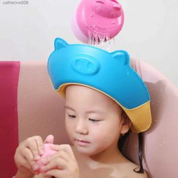 Shower Caps Baby Safe Shampoo Shower Caps Adjustable Bath Protection Caps Hat for Baby Newborn Infant Wash Hair Cover Shield Ear ProtectorL231110