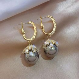 Dangle Earrings Korean Fashion Luxury Rhinestone Pearl Hanging Women's Jewellery Wedding Accessories