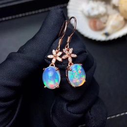 Stud Earrings Opal Earring Nature And Real 925 Sterling Silver Ring Fine Jewellery Gem Size 8 10mm 2pcs