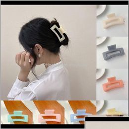 Hair Clips Barrettes Jewelry Fashion Rec Acrylic Claw Hairpin Simple Candy Color Girls Crab Clamps For Women Accessories Drop Deli Dhxan