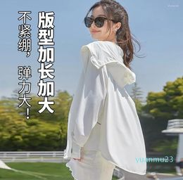 Racing Jackets Women Summer Ice Silk UPF50 Sunscreen 22 Long Sleeve Hooded UV Protection Jacket Solid Colour Ultra-Thin Full Zip Coat