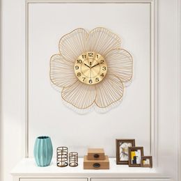 Wall Clocks Nordic Metal Wrought Iron Clock For Living Room Decorative Creative Light Luxury Upscale El Decor