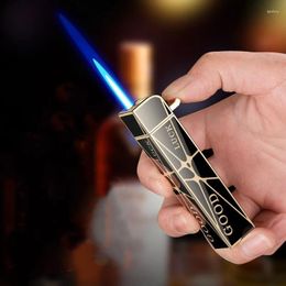 Tools Mini Strip Inflatable Gas Lighter Metal Open Fire Creative Portable Lighters High-end Boutique Cigarette Gift