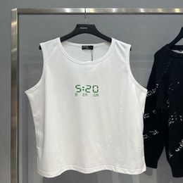 2023 New Women's High quality tshirt Shirt Edition 520 Exclusive Digital Clock Glow Letter Print INS Casual Versatile Tank Top T-shirt