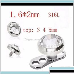 Plugs Tunnels Jewelryplugs 316L Stainless Steel Skin Diver Piercing Micro Dermal Jewellery Body Drop Delivery Xs0Bx Dhmze