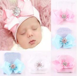 Hats Born Baby Girl Comfy Bowknot Cap Beanie Hat Knitted Striped Caps Toddler