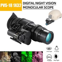 Laser Flashlights Hunting Cameras Head Mounted Digital Night Vision Monocular Helmet for PVS 18 1X32 NVG Infrared 231109