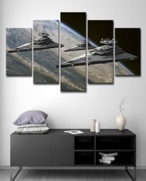 Wall Art Canvas HD Printed Unframed Painting Home Decor Liveing Room 5 Pieces Movie Wars Pictures Space Star Destroyer Poster1718320