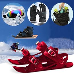 Strap Mini Ski Skates Snow Shoes Skis Snowboards Short Skiboard Snowboarding Adjustable Bindings Skiing Board 231109