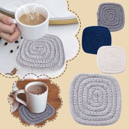 Table Mats Cotton Rest Kitchen Holders Baking Pot Thread Weave Pads Spoon For Cooking Trivets Insulated Drinking Mugs With Handles