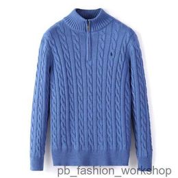 Men's Polos Designer Winter Mens Sweaters Ralph Polo Zip Half Knitted Pullover Pony Men Loose Casual Pure Colour Sweater 4 CF38