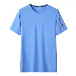 Men's T Shirts 9XL Men Ice Silk Cool Plus Size T-shirts Summer Man Solid Color Quick Dry Breathable Loose Thin Tops