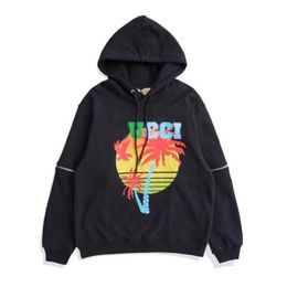 Designer women's clothing 20% off Shirt Correct version of Autumn winter products Removable sleeves Sunset printed hoodie