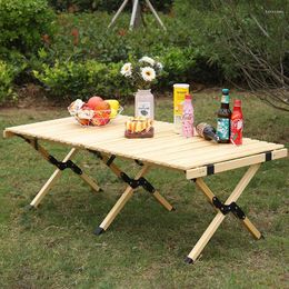 Camp Furniture Portable Outdoor Camping Folding Tables Aluminum Alloy Egg Roll Table Picnic Equipment