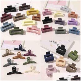 Hair Clips Barrettes Fashion Accessories Hairpin Dl Polish Claw Jaw Hairs Clamps Holder Plastic Headdress Girl Back Of The Dhgarden Dhnv6