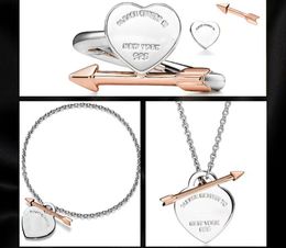 fine wide rose gold silver Jewellery diamond necklaces chain chains link luxury jewellery heart pendant necklace custom woman arrow Plated 18K for Women Wedding