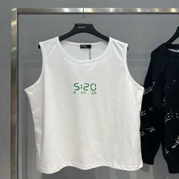 Designer summer women t shirt Shirt High Edition 520 Exclusive Digital Clock Glow Letter Print INS Casual Versatile Tank Top T-shirt