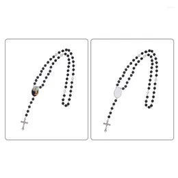 Pendant Necklaces 652F Delicate Rosary Sublimation Necklace Crucifix For Cross Daily Wear