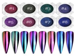 NA005 Nial art Chrome Mirror Powder Nail Art Glitter Chameleon Pigment Powder Manicure Nail Tips Decoration Accessories Gel Polish2703685