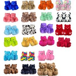 Cartoon Cute Bear Plush Shoes Home Warm Plush Soft Slipper Festival Gift Size 35-41 Free size PP Cotton