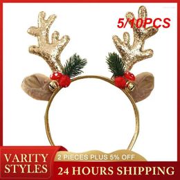 Hair Accessories 5/10PCS Christmas Party Cosplay Headband Cute Antlers With Bells Year