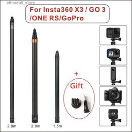 Selfie Monopods Suitable for insta360 x3/GO3 extra-long carbon fiber selfie stick GoPro action camera extension stick action camera selfie stic Q231110