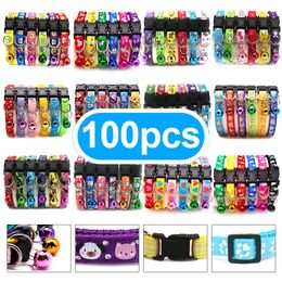 Dog Collars Leashes Wholesale 100PCS Pet Collars Small And Medium-sized Personalized Cat Leash Accessories Multi-color Dog Necklace Fashion 231110