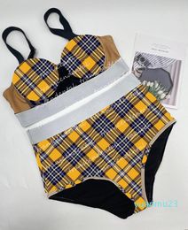 Hot Swimsuit Grid Bikini Set Women Stripe Swimwear Fast shipping Bathing Suits Sexy 22