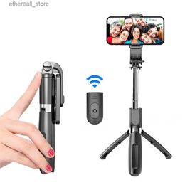 Selfie Monopods Wireless Bluetooth Compatible Selfie Sticks Foldable Mini Tripod Shutter Remote Control for iphone IOS Android Q231110