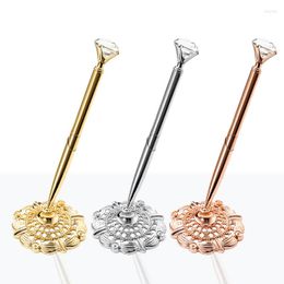 Delicated Desk Gel Pens Mental Diamond Ballpoint Pen 1.0mm Refill El Bank Front Signature Rose Gold/Gold/Silver