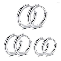 Hoop Earrings 3 Pairs 316L Stainless Steel 8/10/12mm Hypoallergenic Huggie Small For Women Men