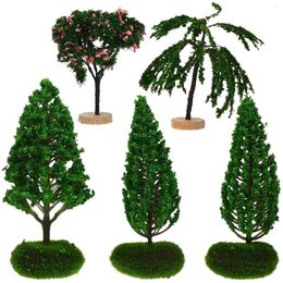 Garden Decorations 5Pcs Miniature Landscape Tree Figurine Mini Tabletop Adornment