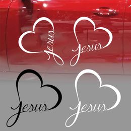 New Jesus Heart Reflective Car Stickers Interesting Creative Cars Bumper Stickers Window Decals Safety Warning Signs Auto Decoration