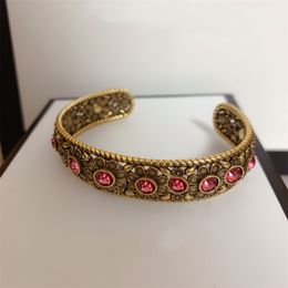 New Fashion Bangle Striped flower rhinestones Bracelet Simple Unisex Universal Silver Plated Retro Bracelet