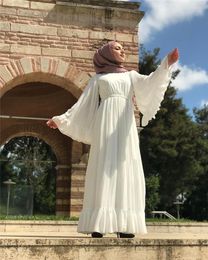 Ethnic Clothing Long Sleeve Chiffon Muslim Jubah Simple Style Turkish Polyester Islamic High Quality Malaysia Arab Casual Women Wear