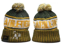 Men's Caps Athletics Beanies Oakland Hats All 32 Teams Knitted Cuffed Pom Striped Sideline Wool Warm USA College Sport Knit Hat Hockey Beanie Cap for Women's A0
