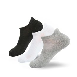 Sports Socks TianYiJian Black White Gray Three Piece Solid Color Short Tube Sock Blended Breathable Sweat Absorbent Running