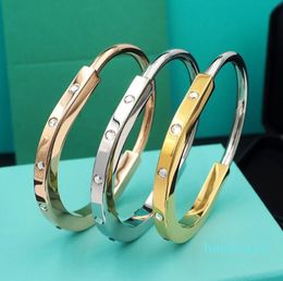 fashion dupe brand lock bangle for women and men charming bracelets with diamonds