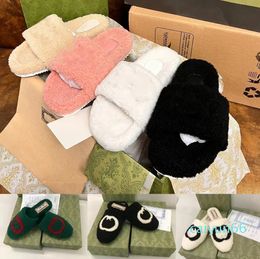 Designer Slippers Womens wool Slides Winter fur Warm letters Sandals Comfortable Fuzzy sheet Girl Flip Flop