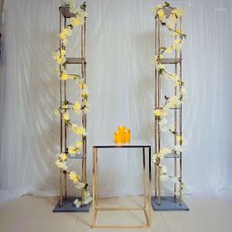 Party Decoration 3PCS Luxury Stage Engagement Baptism Flower Arch Backdrop Props Floral Balloon Plinth Holder Cake Candy Cookie Candle Toys