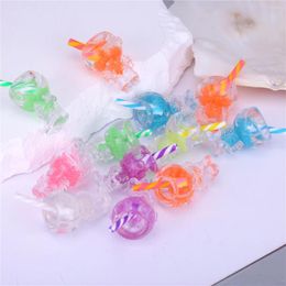 Charms 10pcs 28 15 13 Transparent Large Astronaut Colourful Straw Cup Diy Key Chain Pendant Decoration Headstring Children Accessories M