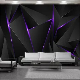 Wallpapers 3d Wallcovering Wallpaper Three-dimensional Black Triangle Premium Atmospheric Home Decor Wall Covering