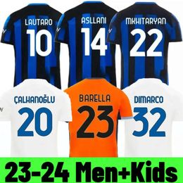 Futbollar Arası Jes 23 24 Maglia O Lautaro Skriniar Barella Futbol Gömlekleri Çocuk Kiti 2023 2024 Bastoni Gosens Dzeko Brozovic de Vrij Erkekler