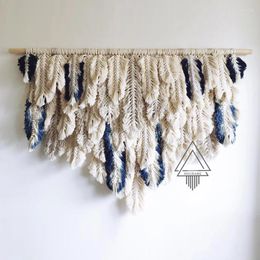 Tapestries Ins Nordic Hand-woven Tassel Coloured Feather Tapestry Bohemian Ethnic Wall Hanging Homestay Decoration Room Beautiful