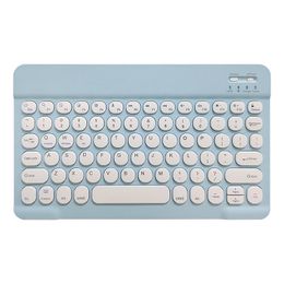 New Round Mini Portable Blue Tooth Keyboard For Mobile Tablet For IPad For Magnetic Wireless Keyboard Wholesale