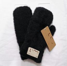 Mittens Lovely Glove Thickening Student Simplicity Plush Double Deck Classical Gloves Keep Warm Wrap Finger Woman Man Winter Gloves AAZ34