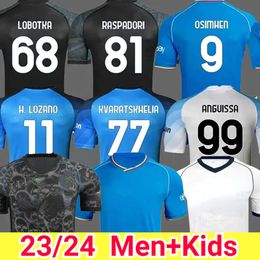 23 24 Napoli soccer jerseys Maglia Naples OSIMHEN ZIELINSKI ANGUISSA OLIVERA KVARATSKHELIA KOULIBALY camiseta de futbol Maradona Maillots foot men kids kit third