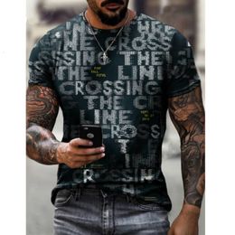 Men's T-Shirts summer men's T-shirt European and American street fashion casual poker K 3D printing loose large size quick-drying 230410